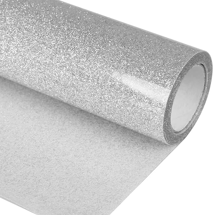 TORC Silver Glitter HTV Heat Transfer Vinyl Roll 12 inch x 5 ft Iron on Vinyl