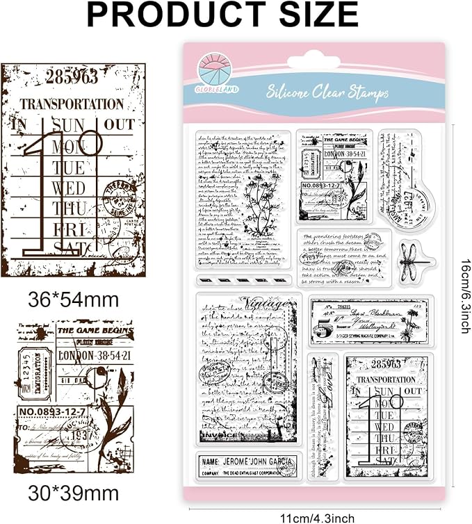 GLOBLELAND Vintage Handwriting Clear Stamps