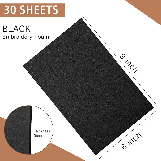 Innconee 30 Pcs Embroidery Foam 3D 3mm EVA Puffy Foam Sheets