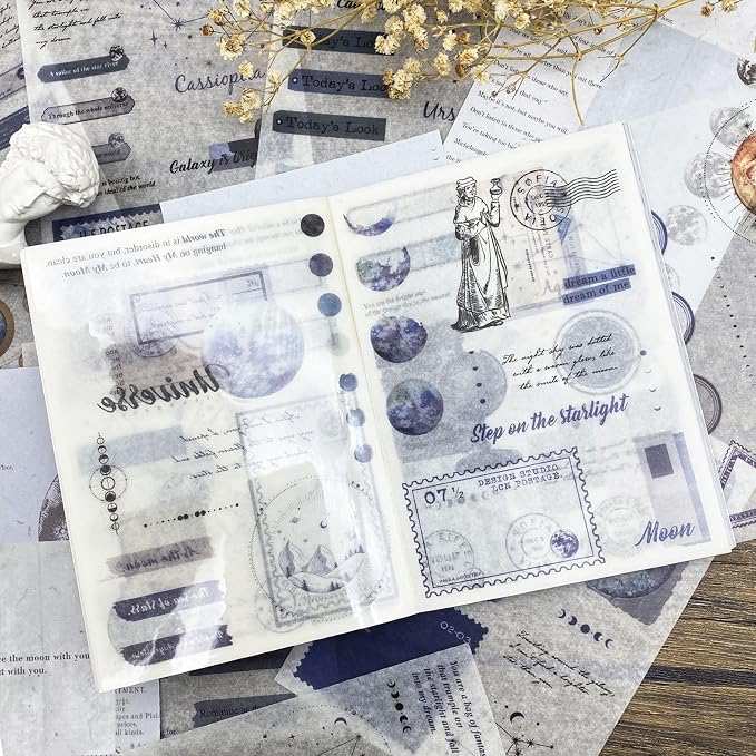Aesthetic Planet Vintage Washi Stickers