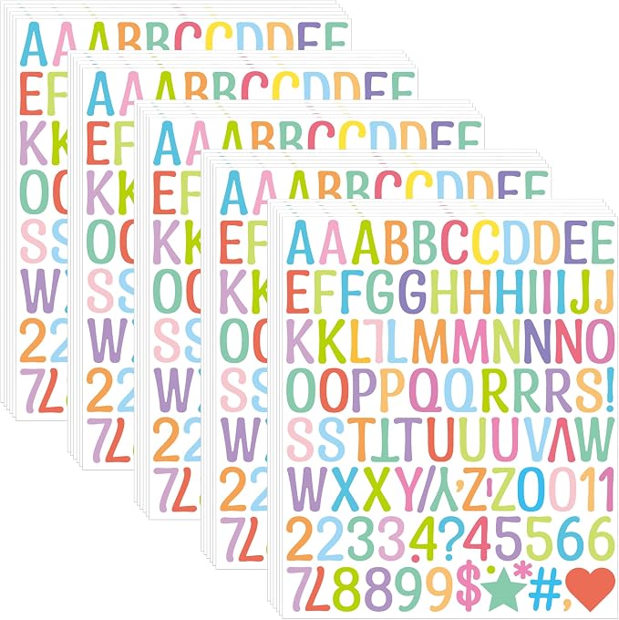 Letter Stickers 1 inch, Self-Adhesive Vinyl Waterproof ABC Letter Stickers