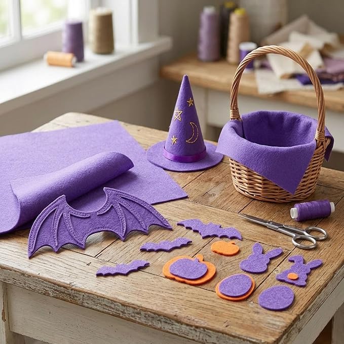 HaoFeiJH 6 Pcs Soft Purple Felt Fabric Sheets