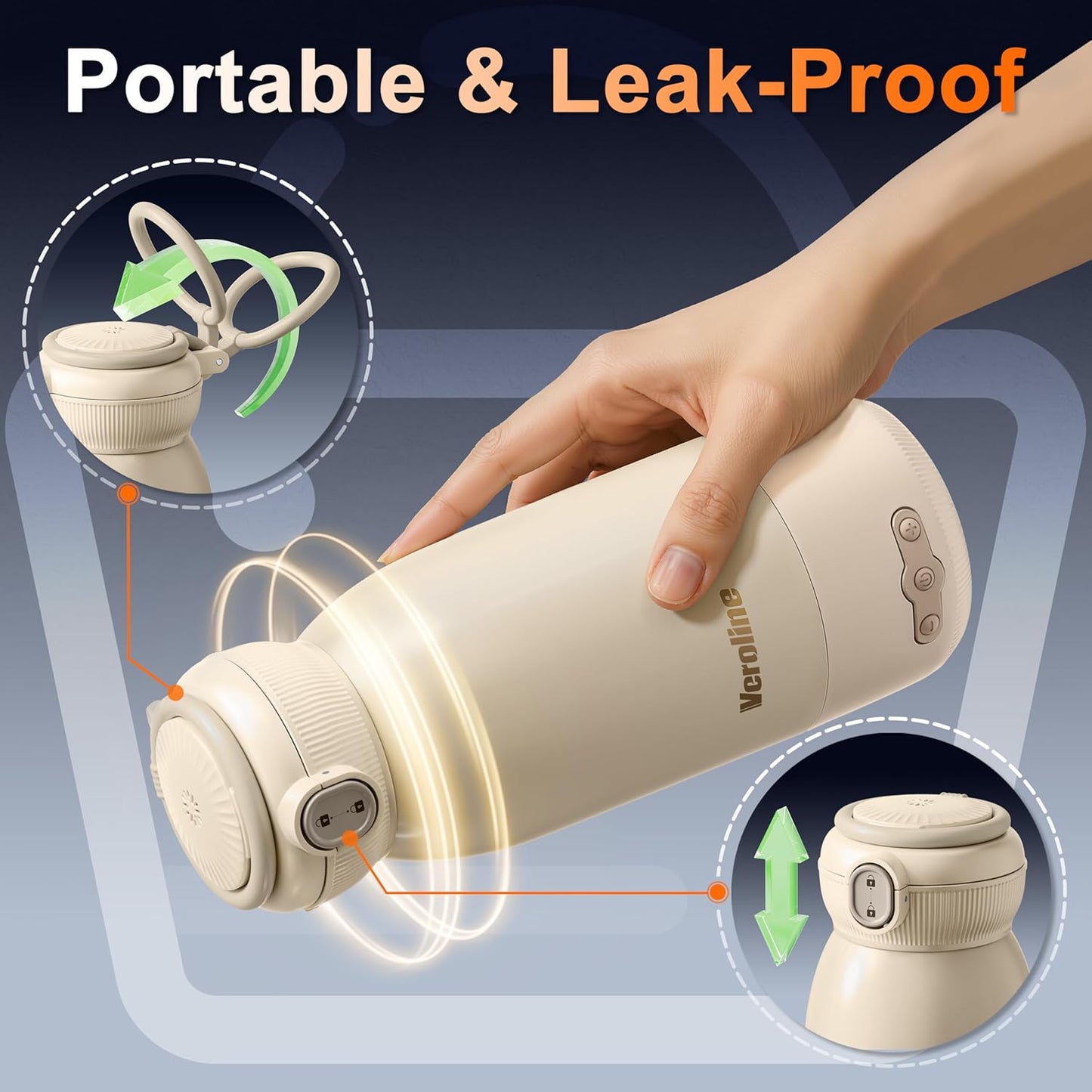 Portable Bottle Warmer for Travel, 16 Oz Baby Bottle Warmer, Super Fast Charging Milk Warmer with Adjustable Temp & Keep Warm for Formula, Breastmilk, Rechargeable & Cordless Water Warmer
