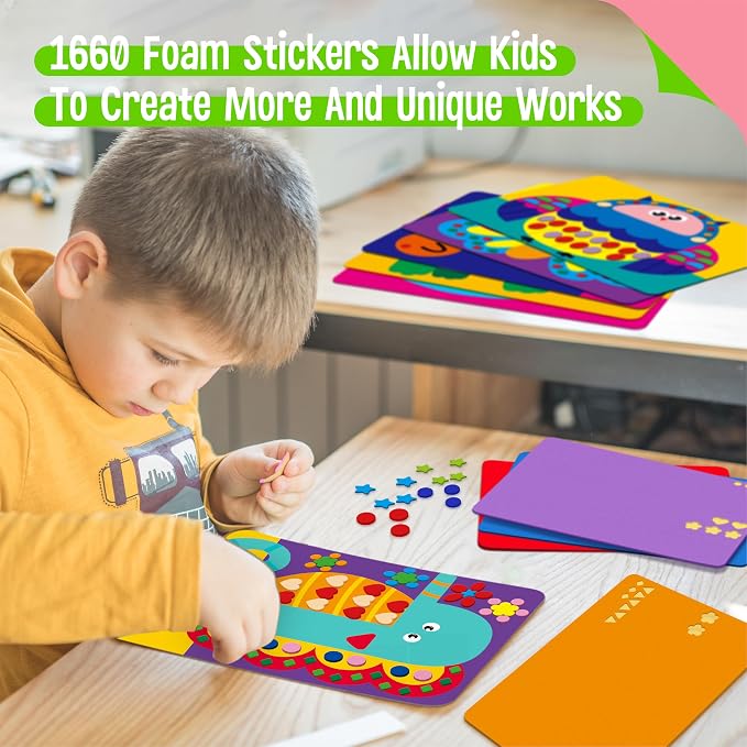 SpriteGru Foam Sticker Art Activity, 20 Animals