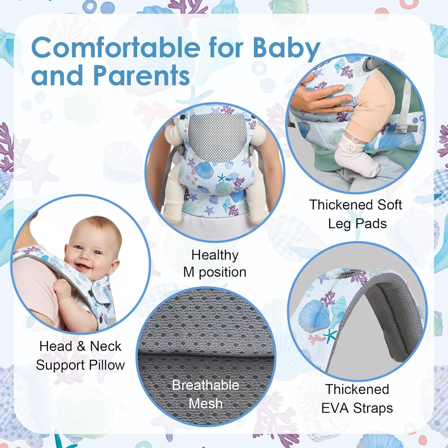 Infant Baby Front Carrier, Toddler Body Carrier, 7-66 Lbs Ergonomic Design, Lumbar Support, Lightweight Baby Chest Carriers (3-36 Months)