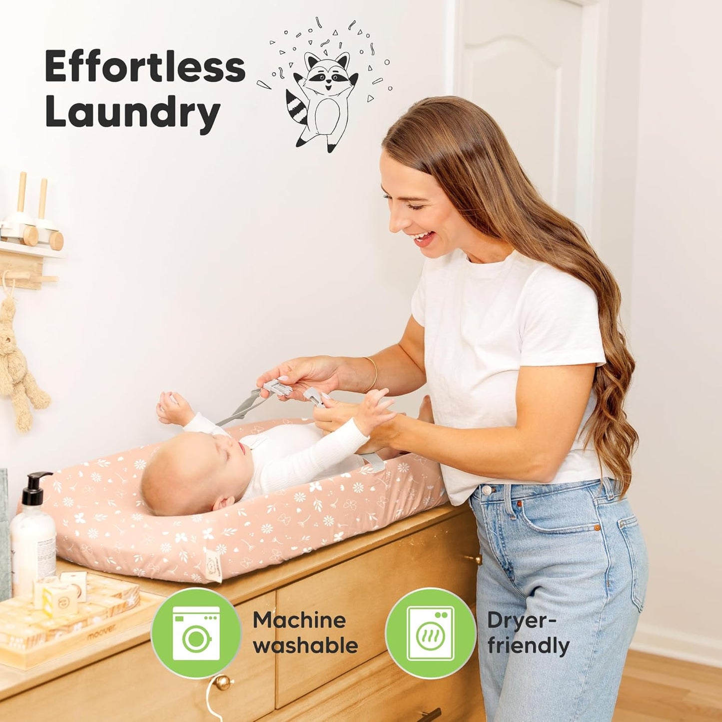 2-Pack Baby Changing Pad Cover for Girl, Boy - 32x16 Soft Viscose Derived from Bamboo Baby Diaper Changing Table Pad Cover Sheets, Neutral, Snug Fit Nursery Diaper Change Sheets (Butterflies)