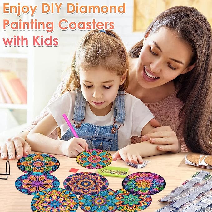 ijbnhd 8 Pcs Mandala Diamond Art Coasters Kits