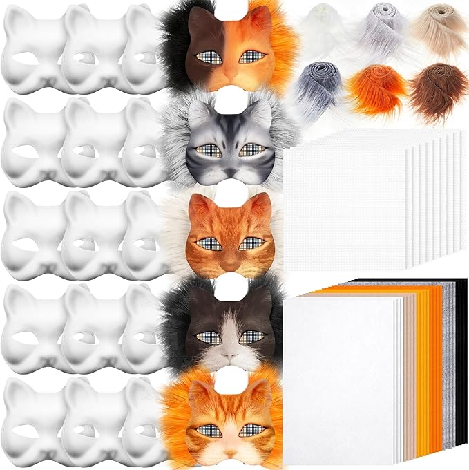 Seenelling DIY Therian Mask Kit Blank Cat Mask