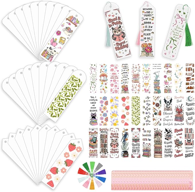 120Pcs Acrylic Bookmark Blanks Kits