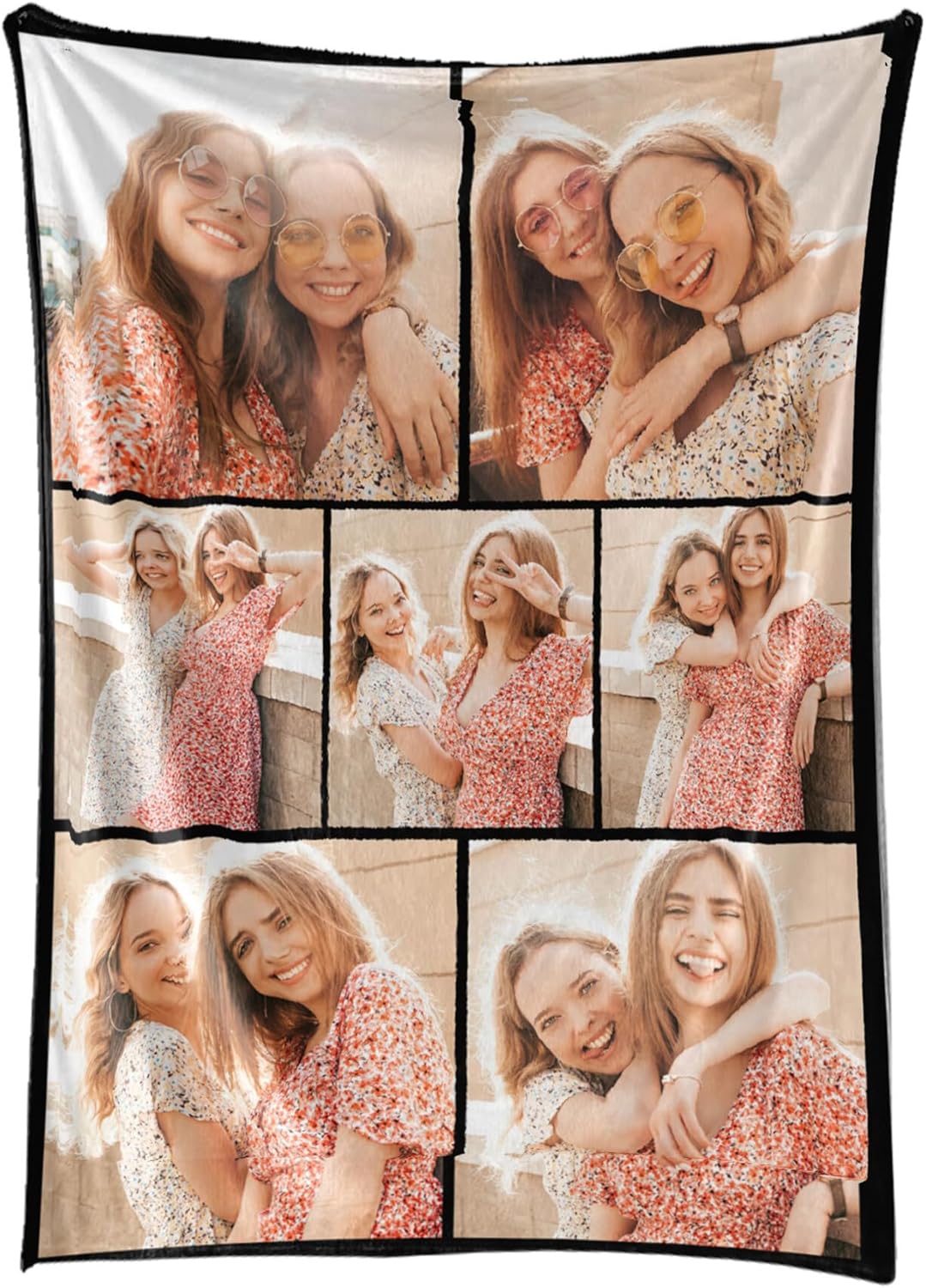 Personalized Blanket with Photos Text Custom Flannel Blanket with Picture Customizable Blankets Valentine's Day Gifts for Couple Girlfriend Boyfriend Wife Husband, 60 * 80in