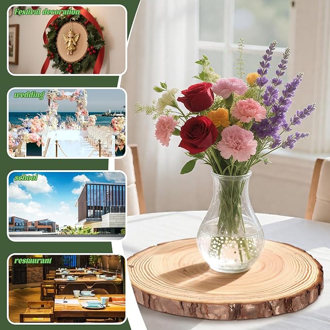 FSWCCK 2 Pack Nature Unfinished Round Wood Slices, 9-11 Inches Wooden Circle