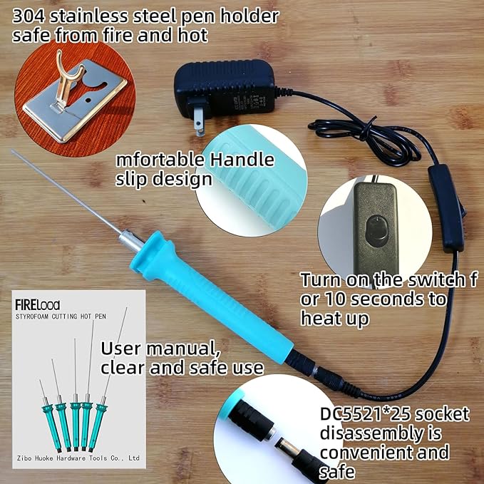 Hot Wire Pen, Electric Hot Wire Cutter Pen 25cm, Styrofoam Cutting Hot Pen Hot