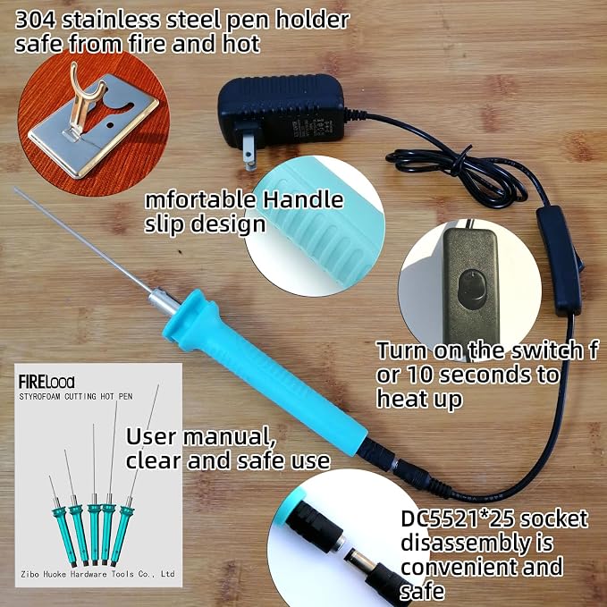 Hot Wire Pen, Electric Hot Wire Cutter Pen 15cm, Styrofoam Cutting Hot Pen Hot