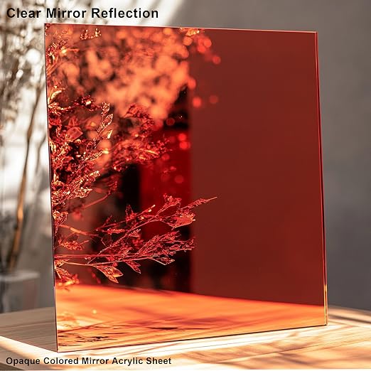 12x12 Inches Red Mirror Acrylic Sheet – 2 Pcs Reflective Acrylic Panel