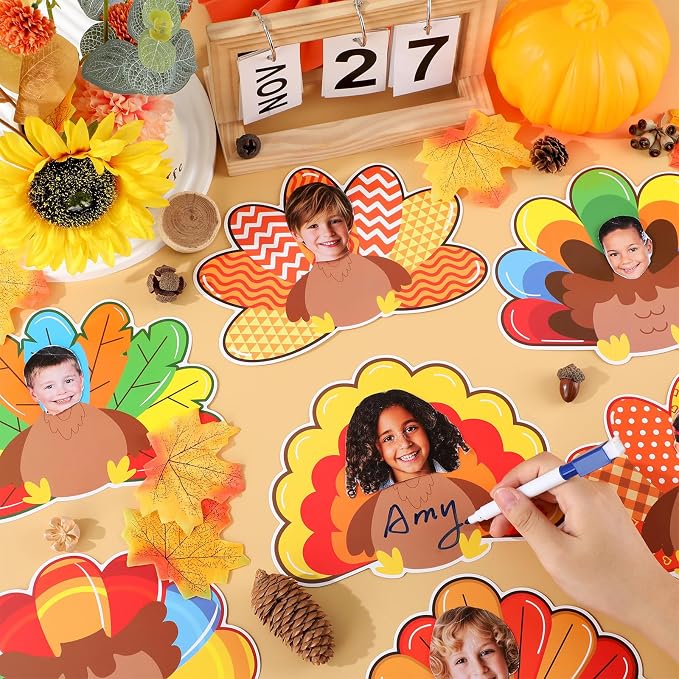 gisgfim 80Pcs Fall Decorations Bulletin Board Thanksgiving Turkey Paper