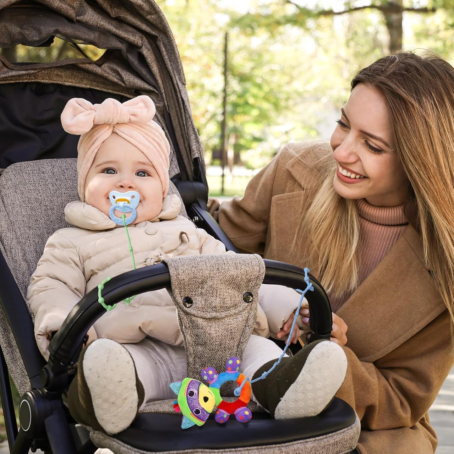 RTMOK Toy Straps for Baby,Silicone Setpacifier Clip,Applies to Car Seat Toy,Teether Toy,High Chair,Stroller Accessories,Baby Toy Clips,Cribs,Rocking Chair