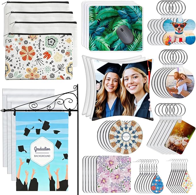 AMDAILY 114Pcs Sublimation Blanks Products, Sublimation Blanks Set | Including