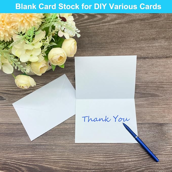 56 Pack Blank Cards and Envelopes 4.2 x 6.0 inches, Folded Cardstock