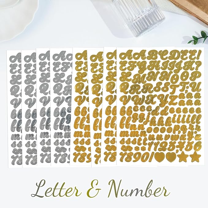 3040Pcs 20 Sheets Small Letter Number Stickers, 0.5inch Self-Adhesive Vinyl