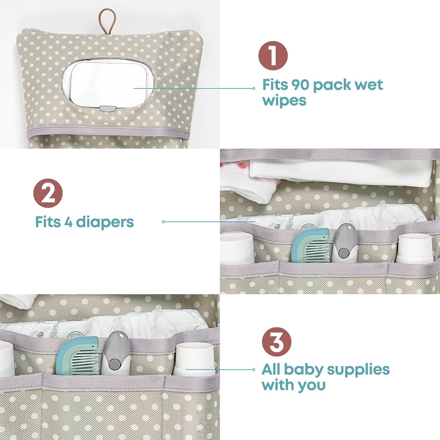 HAMUR Baby Diaper Bag Organizer – Travel-Friendly, Compact & Foldable | Stroller Pouch for Newborn Essentials – Must-Have for Boys & Girls (Leaves)
