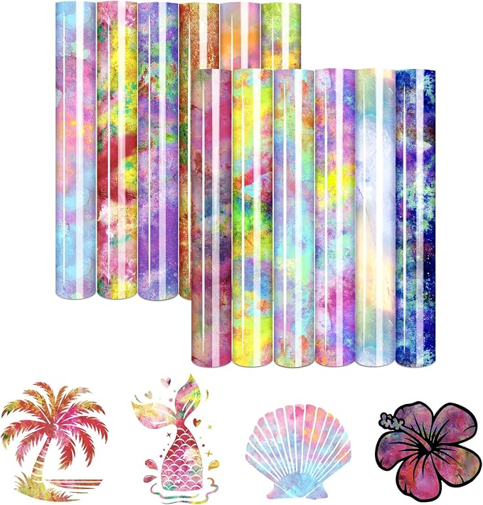 Tintnut Grungy Watercolor Heat Transfer Vinyl, stretch washable, suitable