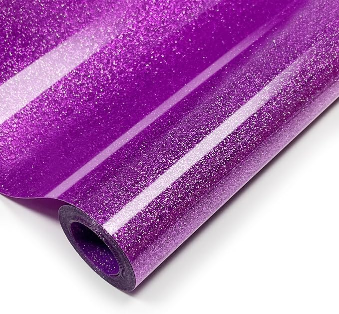 Glitter Iron On 12in X 8ft, HTV Heat Transfer Vinyl | Glitter HTV Easy to Cut &