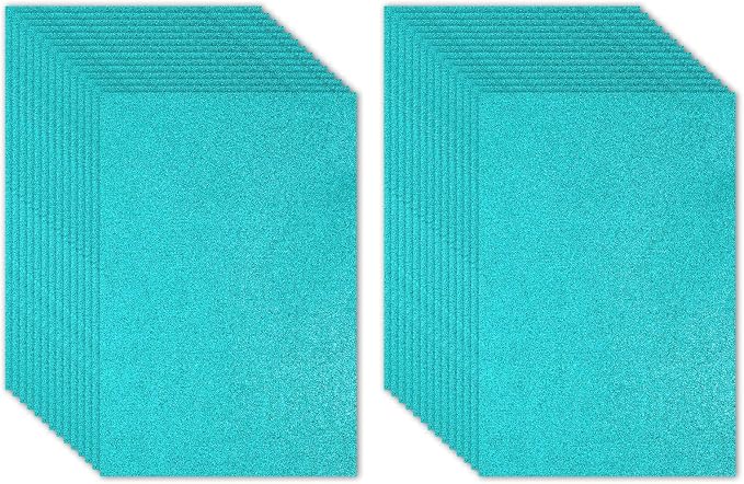 PATIKIL 30Sheets Blue Green EVA Glitter Foam Sheet 11.8 x 7.9 Inch 2mm Thick