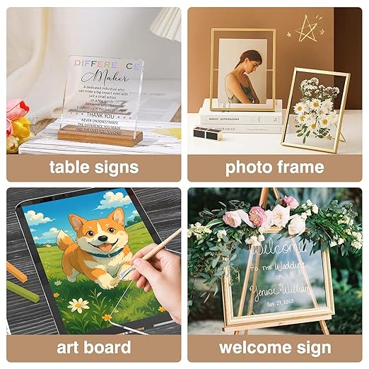 2 Pack 20" x 24" Plexiglass Sheets 1/8 inch Thick | Clear Acrylic Sheets Panel