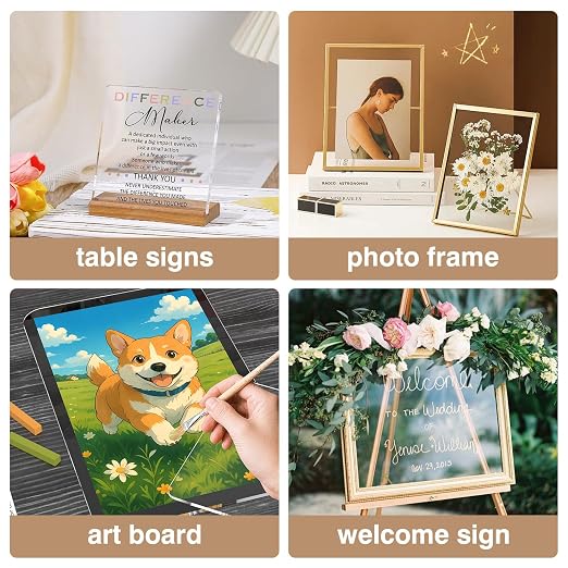 4 Pack 20" x 24" Plexiglass Sheets 1/4 inch Thick | Clear Acrylic Sheets Panel