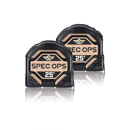 Spec Ops Tools Tape Measure for Measuring & Layout, 1 1/8" Double-Sided Blade