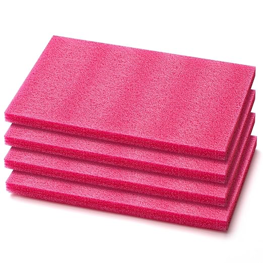 Pangda 4 Pcs 14.75 x 9.5 x 0.75 Inch Pink Polyethylene Foam Sheets Anti Static