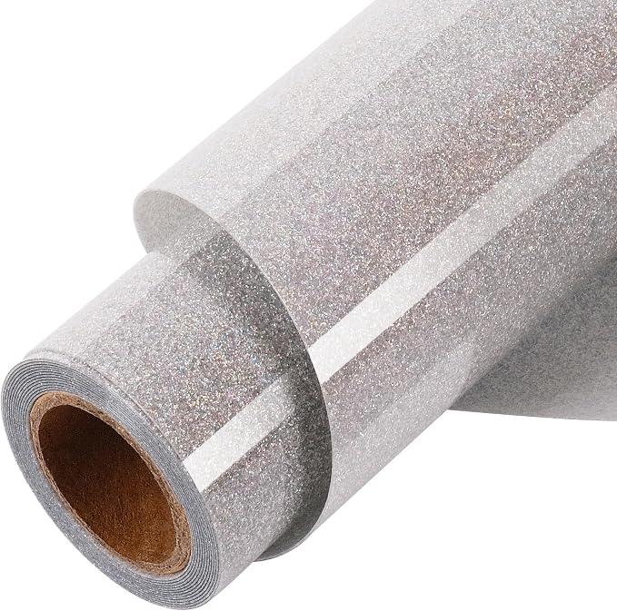 TORC Holographic Silver Glitter HTV Heat Transfer Vinyl HTV Rolls