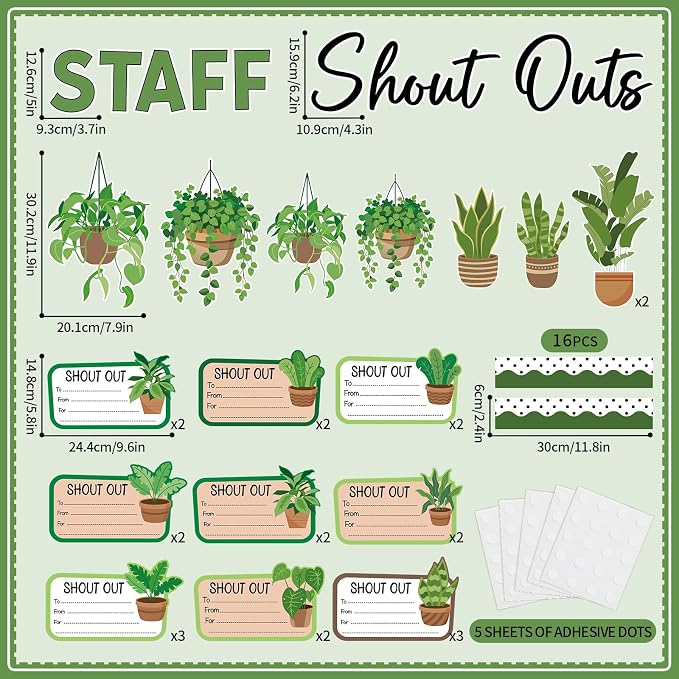 Plant Theme Staff Shout Outs Bulletin Board Decorations Plants Staff Shout Outs