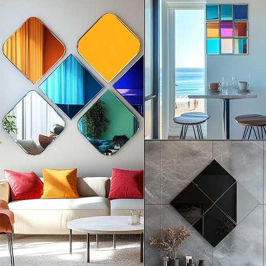 Colored Mirror Acrylic Sheet Set, 10 Pack 8×8 inch – Laser Cutting & DIY Crafts