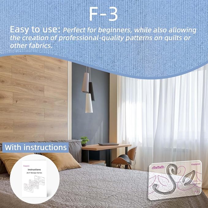 3Pcs Free Motion Quilting Templates