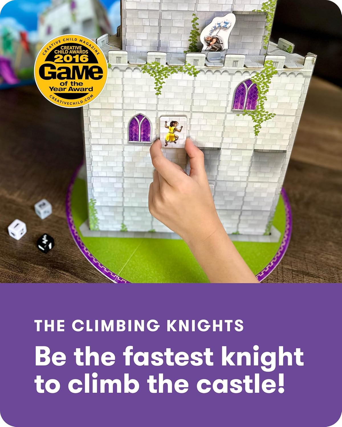 SimplyFun The Climbing Knights - Exciting Castle Climbing Strategy Board Game - Fine Motor Skills - Educational Fun with Magnetic Knights, Guard Pawns, & Premium Components - 2-4 Players, Ages 8 & Up