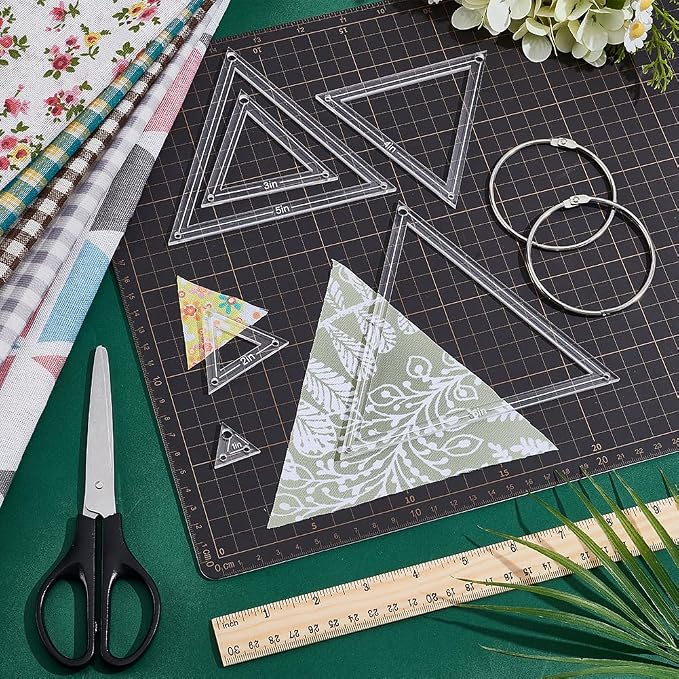 NBEADS 6 Pcs 6 Sizes Transparent Acrylic Sewing Template, Acrylic Quilting