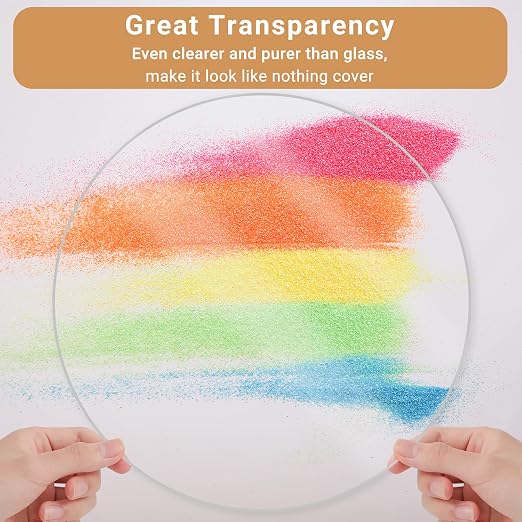 Enoin 1pack 9 Inch Round Clear Acrylic Sheets Plexiglass Sheet 1/4 Inch Thick