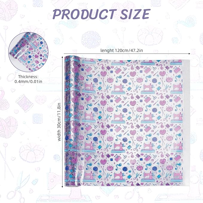 12" x 47" Printed TPU Jelly Faux Leather Roll, Transparent Clear PVC Leather