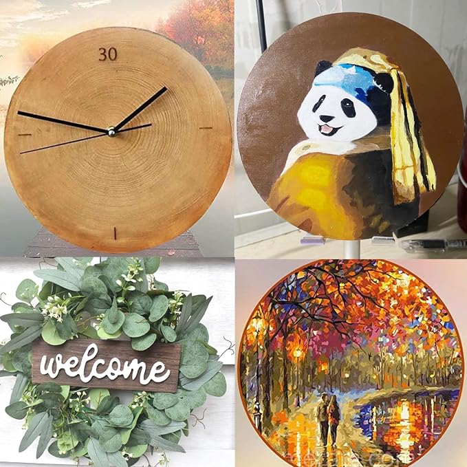 10PCS 14Inch Cutouts Blank Round Wood Slice Wood Circles