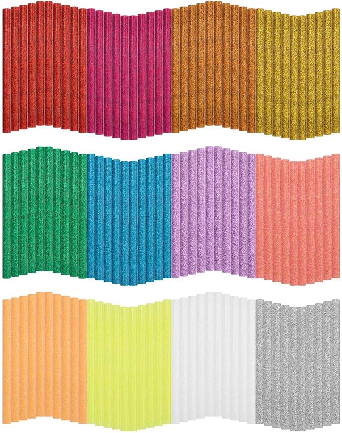 Gartful 120PCS Glitter Mini Hot Glue Sticks