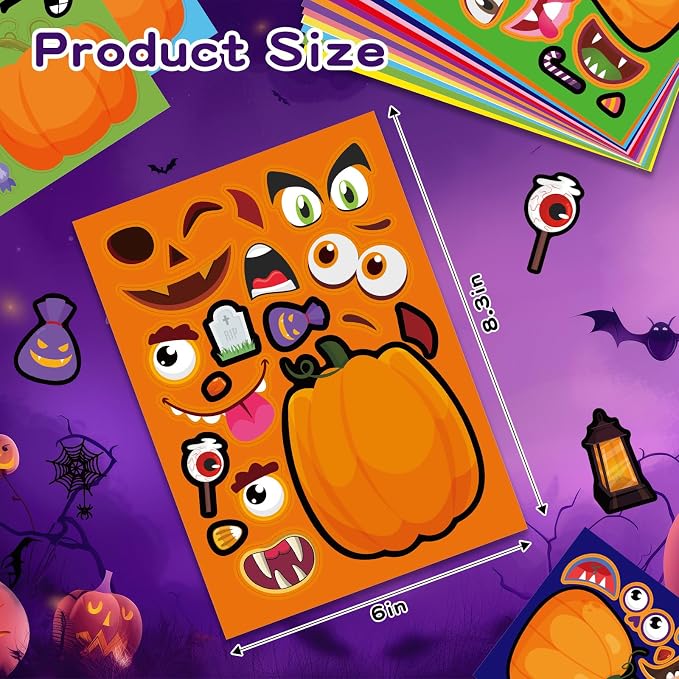 56 Sheets Halloween Pumpkin Stickers
