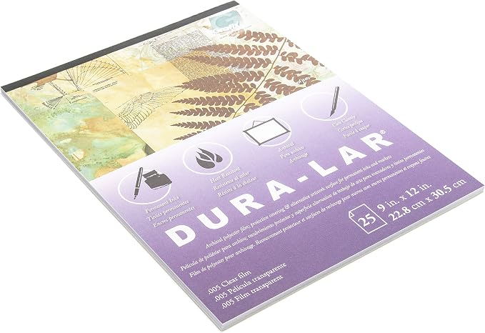 Grafix Dura-Lar 0.005" Film, Ultra Clear, Glossy 9"x12" Sheet, Mylar/Acetate