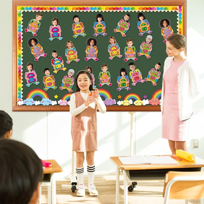 gisgfim 80Pcs Backpack Cutouts Back to School Decorations Bulletin Board