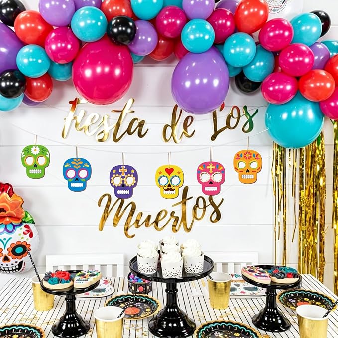 COCHIE Day of the Dead Skull Wood Crafts to Paint Set of 24, Día De Los Muertos