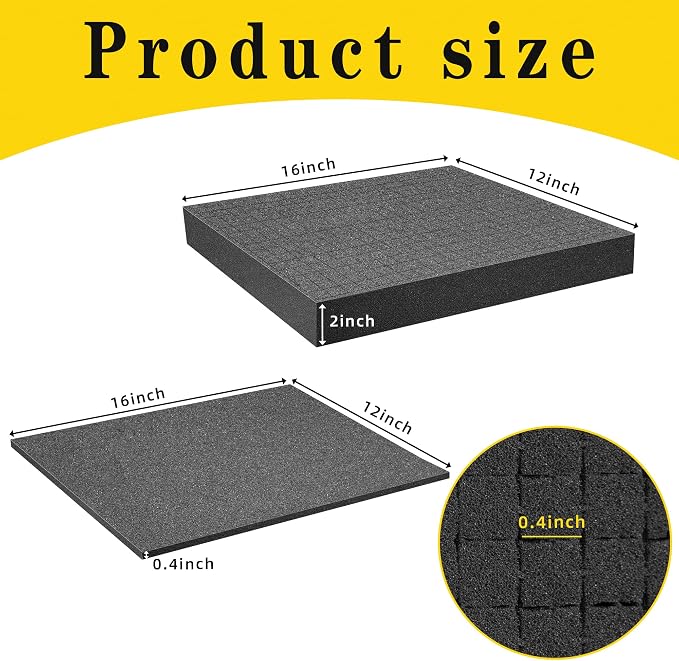 DECOHS 4 PCS Pick Apart Foam Insert- 2 Size Pick and Pluck Foam- Pluck Pre Cube