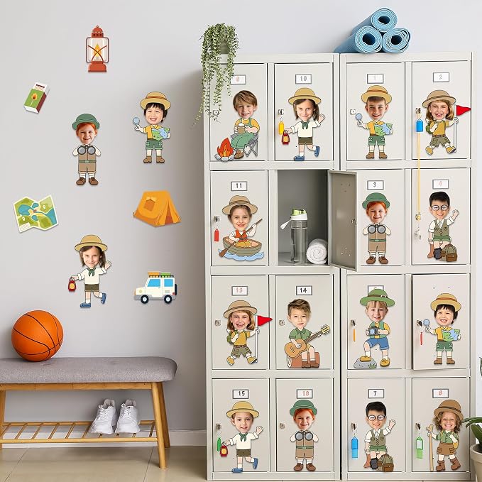 60pcs Camping Theme DIY Cutouts Camper Bulletin Board Decoration Set Camping
