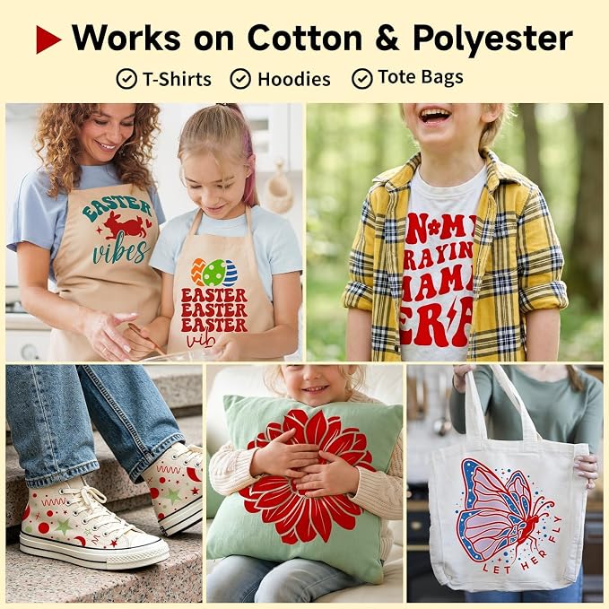 TECKWRAP Heat Transfer Vinyl for T-Shirts, 50+ Washes, REACH Certified & Dryer