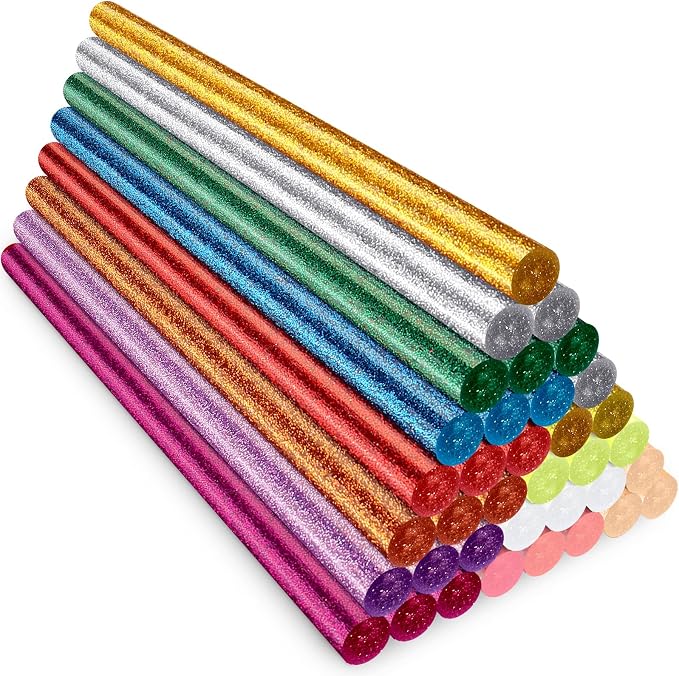 ENPOINT Glitter Color Hot Glue Sticks Full Size, Adhesive Glue Sticks Standard