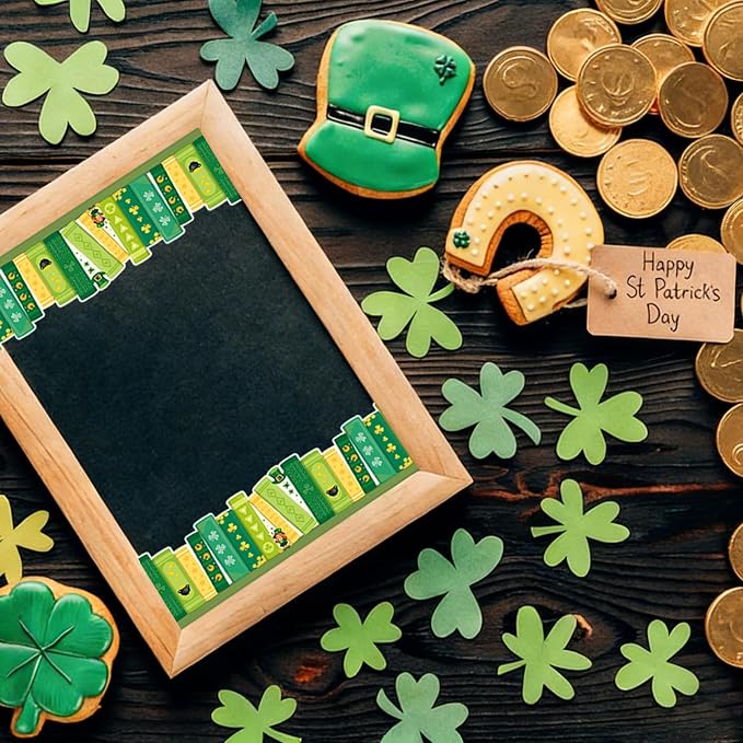 69 Feet Shamrock Bookshelf Bulletin Board Borders St Patrick's Day Green Books